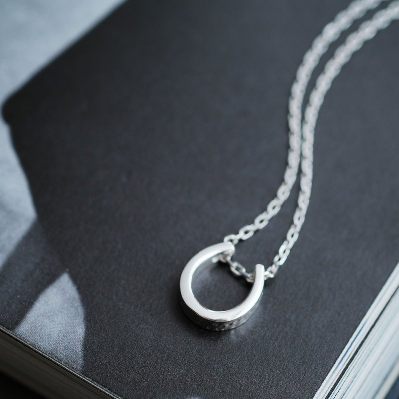 Horseshoe Men's Necklace Silver 925 - 项链 - 其他金属 灰色