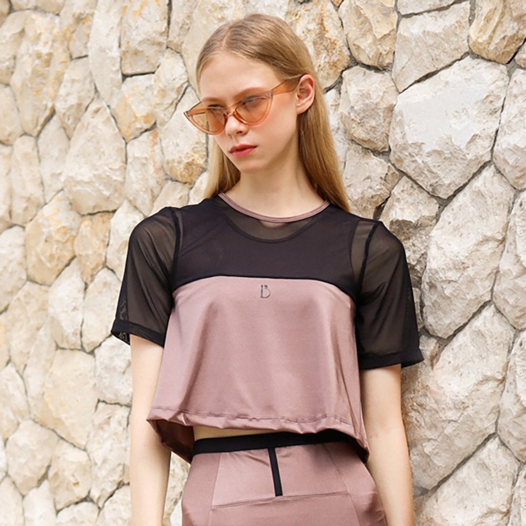 Essential two-tone crop – 淡紫色 / 泳衣 (单独出售) 078MAUV - 女装泳衣/比基尼 - 尼龙 粉红色