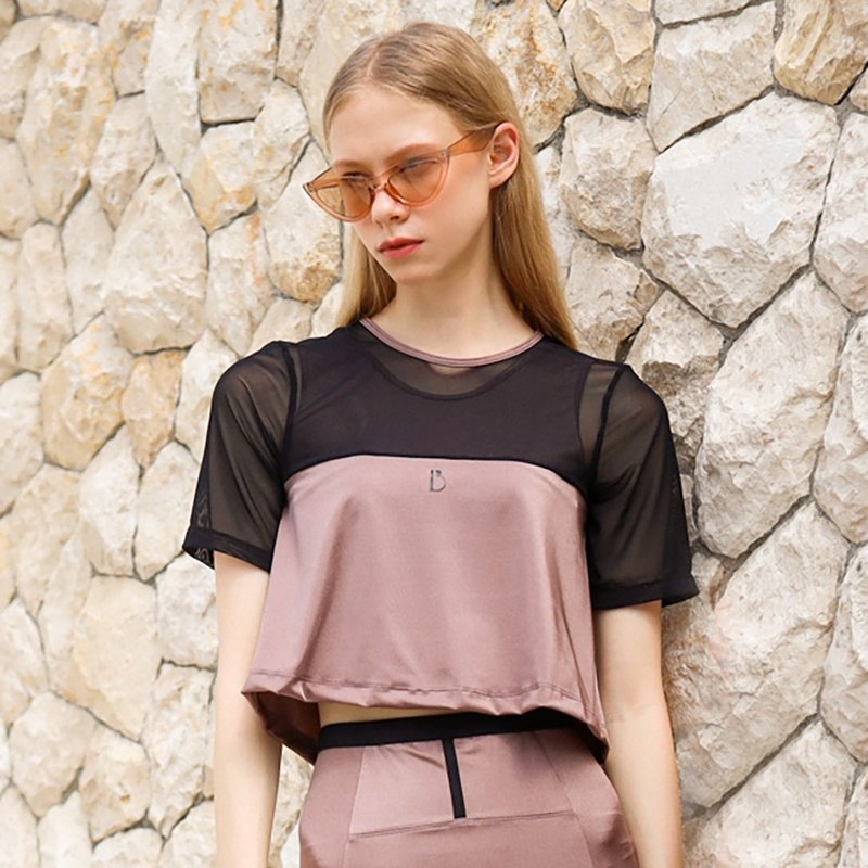 Essential two-tone crop – 淡紫色 / 泳衣 (单独出售) 078MAUV - 女装泳衣/比基尼 - 尼龙 粉红色
