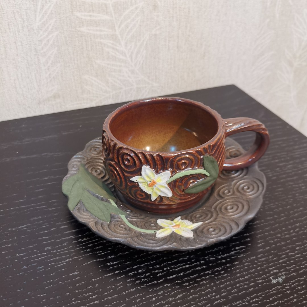 手工制作-花杯系列-兰花 - 咖啡杯/马克杯 - 陶 