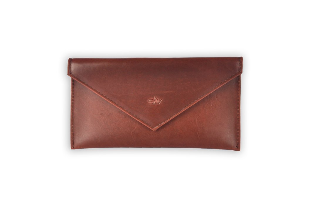 Verona Leather Envelope (Chestnut) - 手提包/手提袋 - 真皮 红色