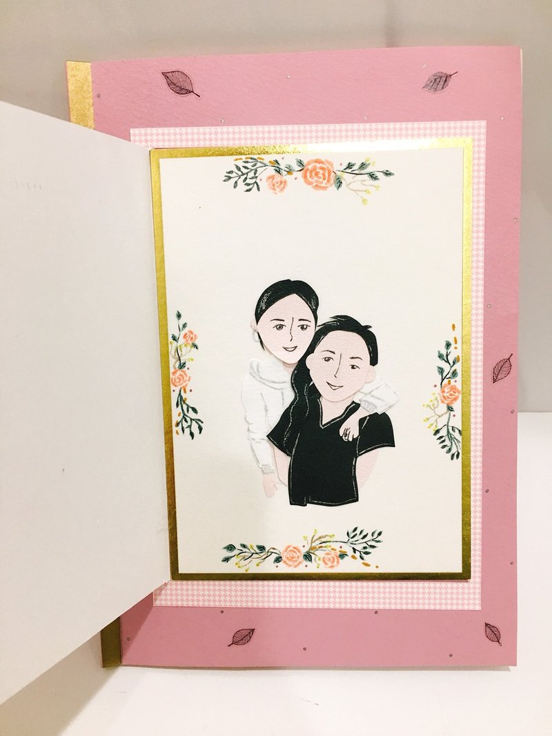 【定制款】爱情门手绘花圈情人故事书(下单前请讨论) - 卡片/明信片 - 纸 粉红色