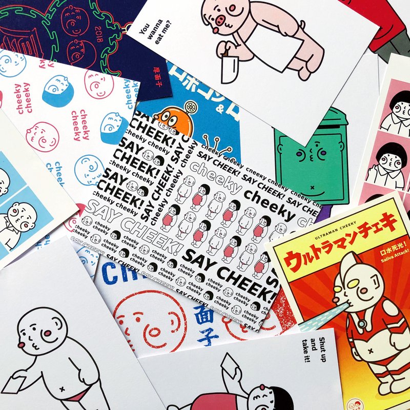 cheeky cheeky 厚面子 明信片 任选组合 (2/4/6/8/10/12张组合) - 卡片/明信片 - 纸 白色