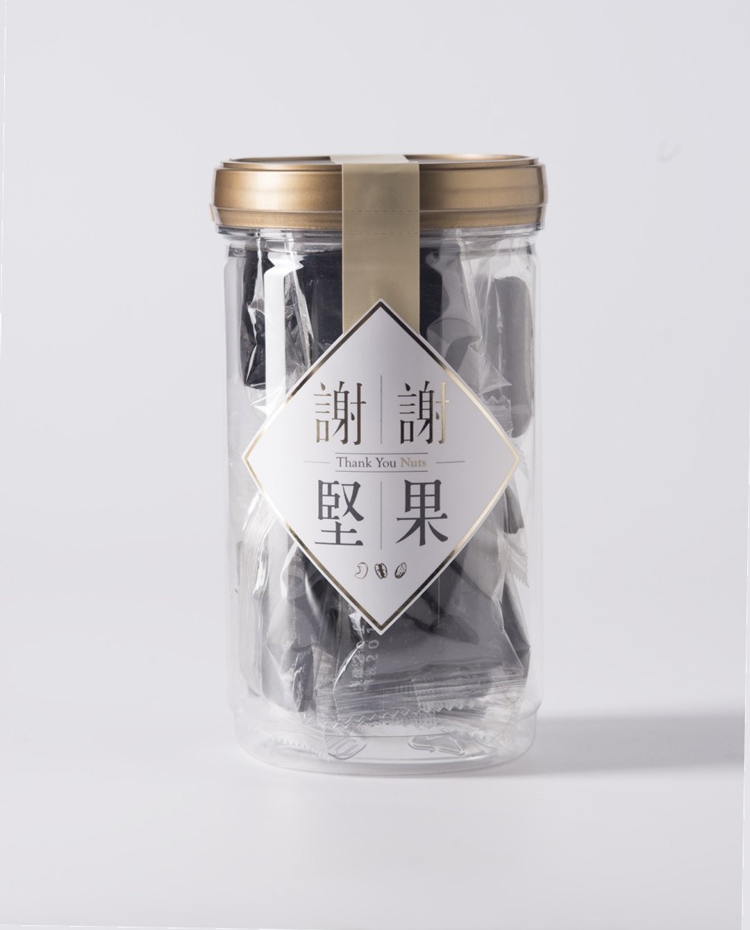 【黑芝麻糕】(密封罐)(严选素食零嘴)(养生高钙软 Q 不黏牙)(奶素) - 零食/点心 - 塑料 金色