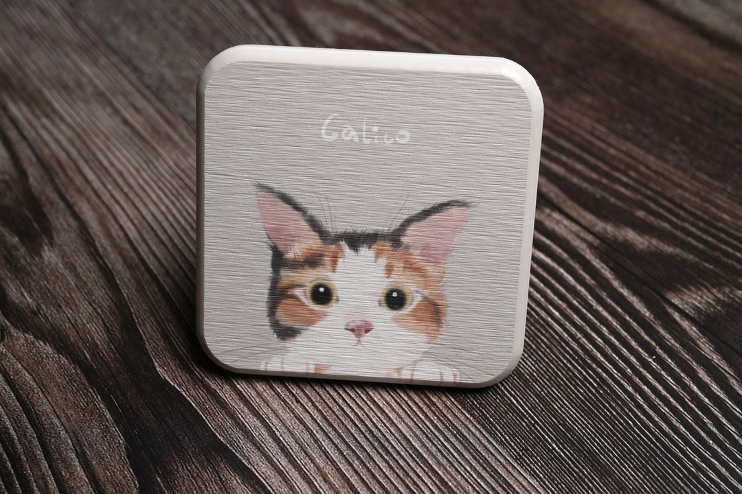 偷看你系列杯垫。三花猫 硅藻土杯垫 - 杯垫 - 其他材质 灰色