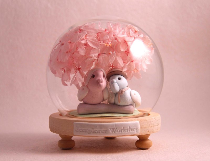 情人节小礼品,结婚小鸟系列,内有LED灯效,最贴心的情人节礼物 - 摆饰 - 粘土 