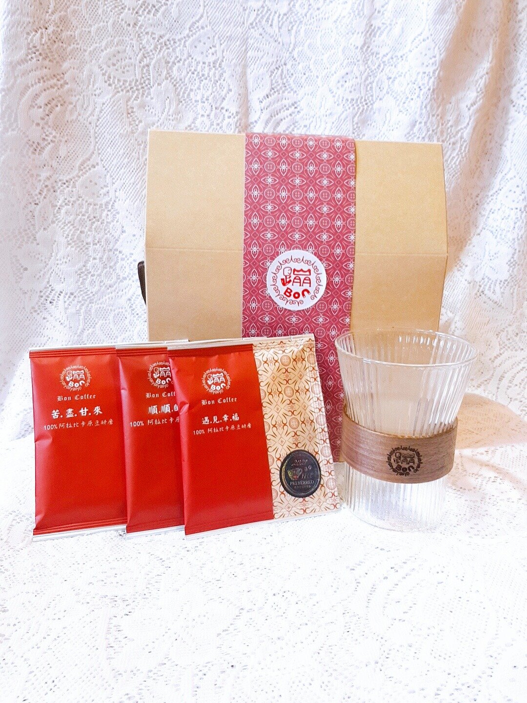 挂耳玻璃杯手提套组-挂耳15入+刚刚好玻璃杯1 - 咖啡 - 其他材质 