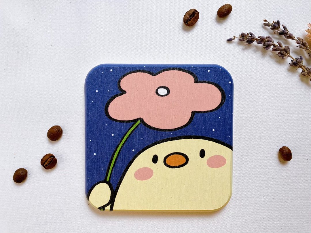 【疗愈圭藻土杯垫】鸡 - 杯垫 - 其他材质 蓝色