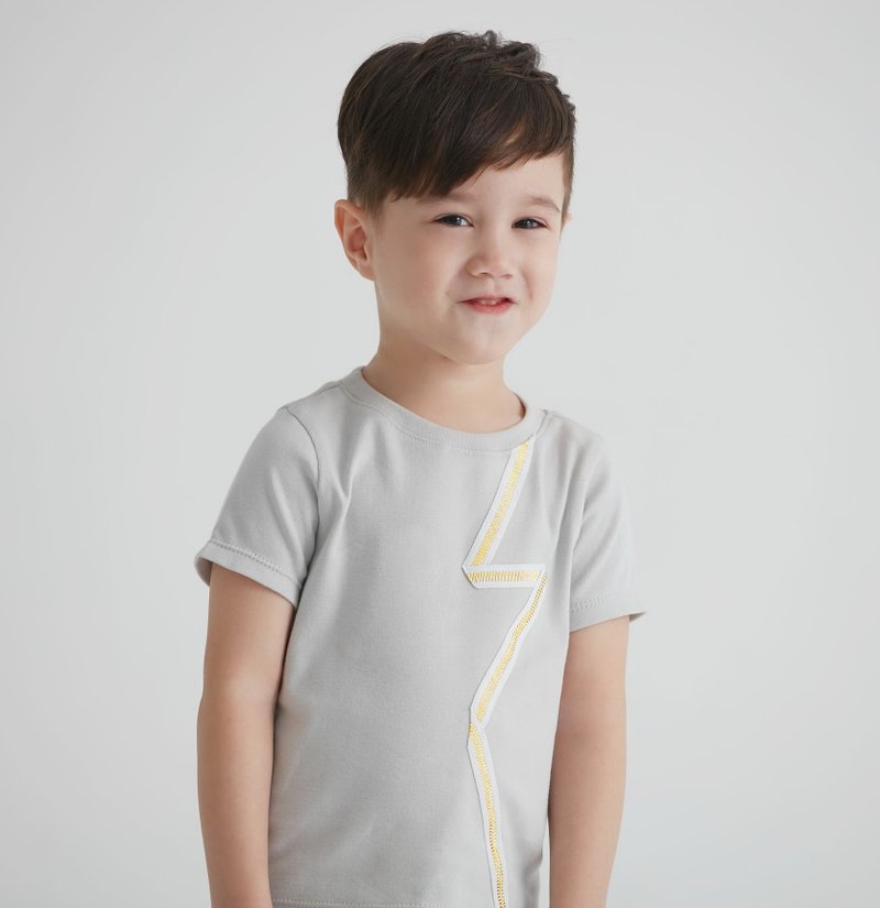 闪电拉链上衣(灰/黑) - 其他 - 棉．麻 灰色