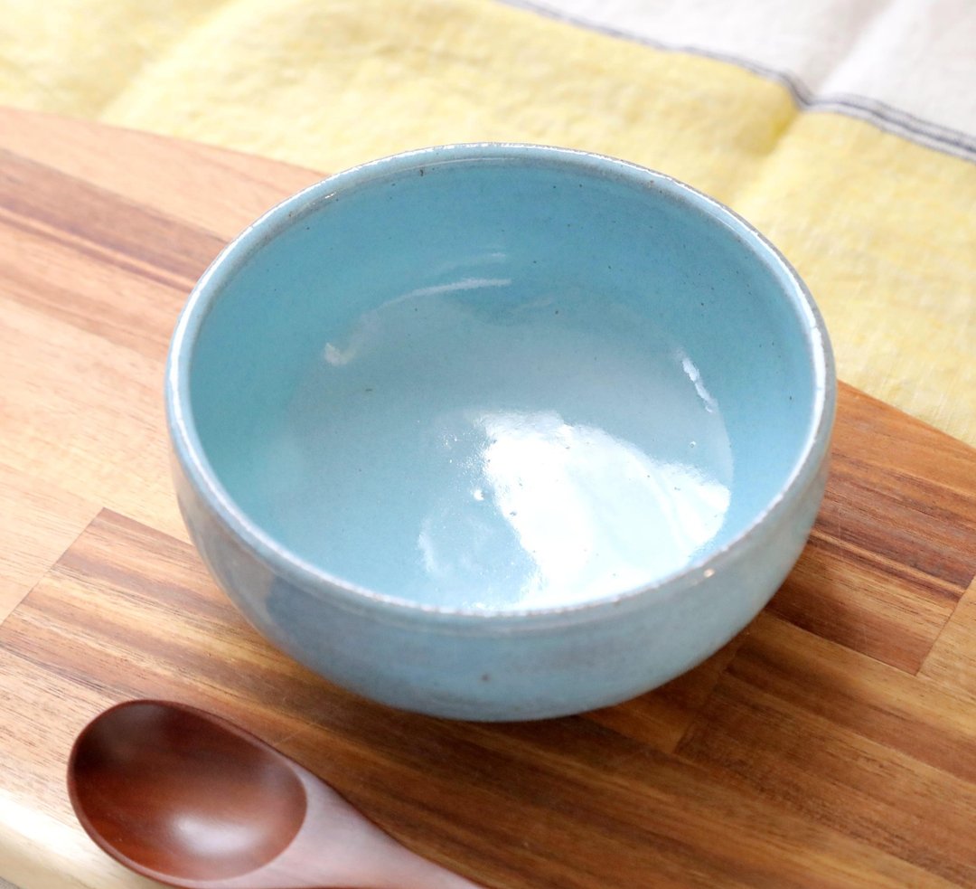 淡蓝色釉浓汤碗 / 适合面条和盖饭 - 碗 - 陶 蓝色