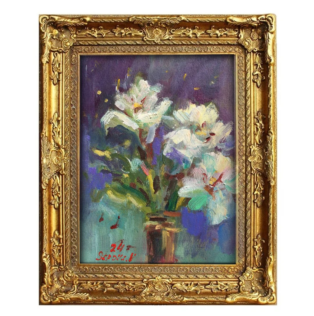 Small flowers original painting - 墙贴/壁贴 - 其他材质 蓝色