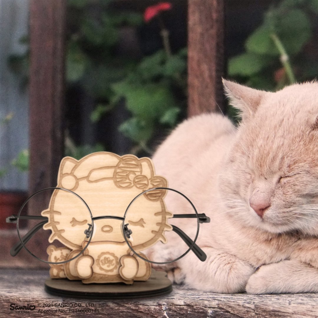 Hello Kitty / Sanrio－凯蒂猫打瞌睡眼镜架(可加购刻字饰板) - 其他 - 木头 