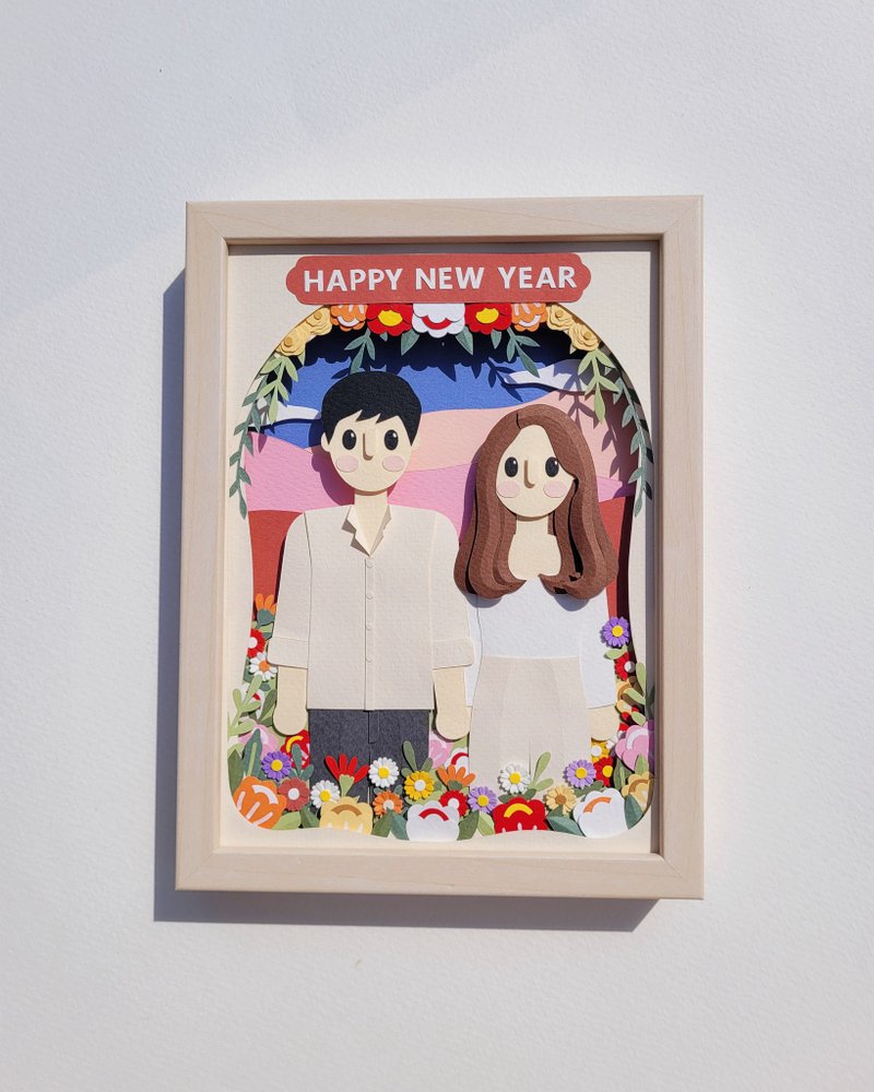 Special custom papercut frame : happy new year theme. - 画框/相框 - 纸 