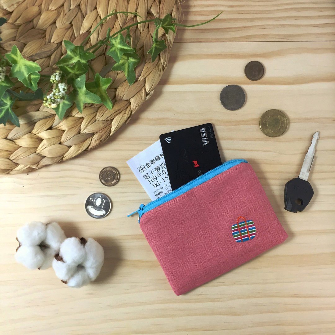 娜吉小物。台湾刺绣零钱包－茄芷袋 - 零钱包 - 棉 红色