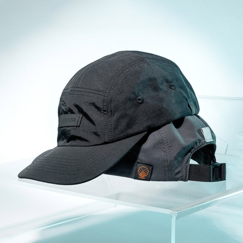 SP-1 黑标五分割帽 黑 / 灰 | 防泼水 尼龙帽 帽子 五片帽 反光标 - 帽子 - 尼龙 黑色