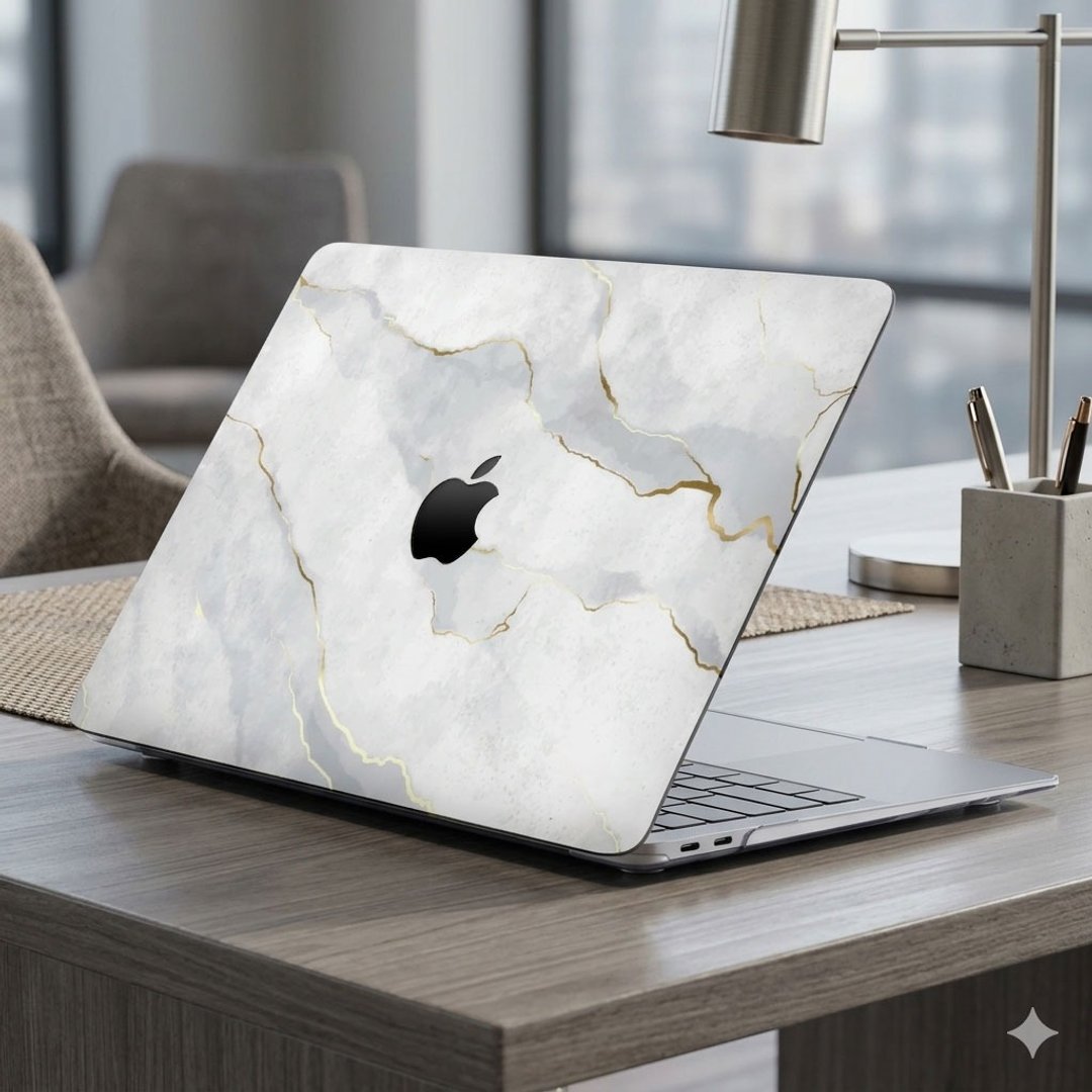 白色大理石 MacBook 超轻薄防刮保护壳 PU004 - 平板/电脑保护壳 - 塑料 白色