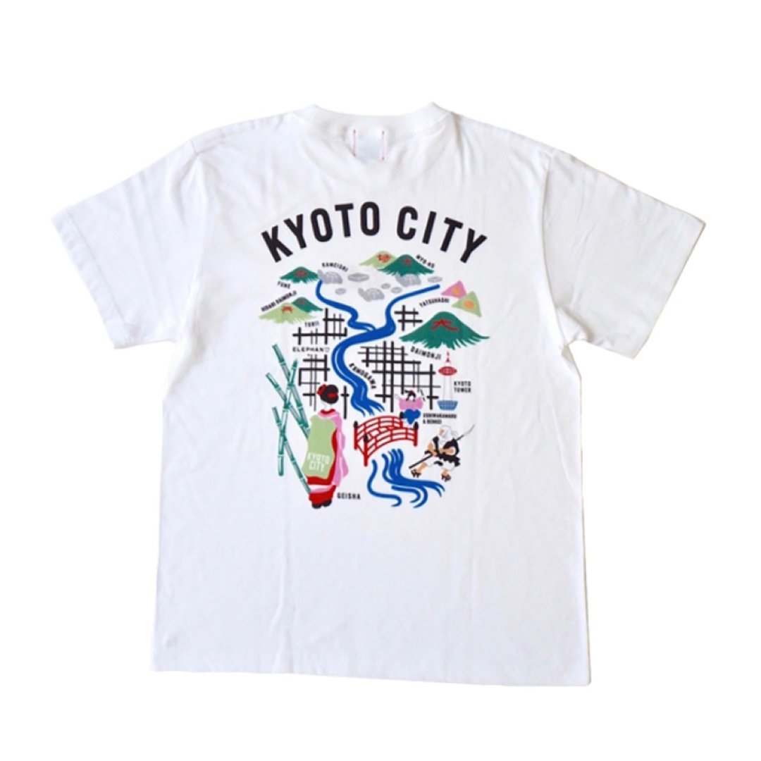 KYOTO刺绣LOGO T-SHIRTS - White - 女装 T 恤 - 棉 白色
