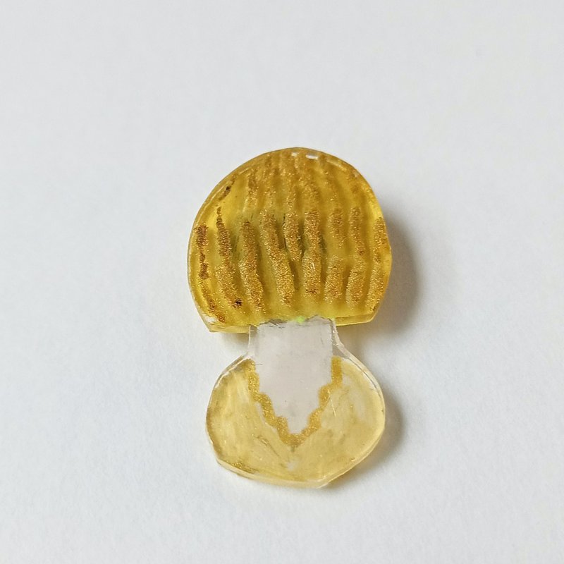 奇特 磁铁 鸡蛋菇 蘑菇 蕈类 手绘 独一无二 - 冰箱贴/磁贴 - 塑料 金色