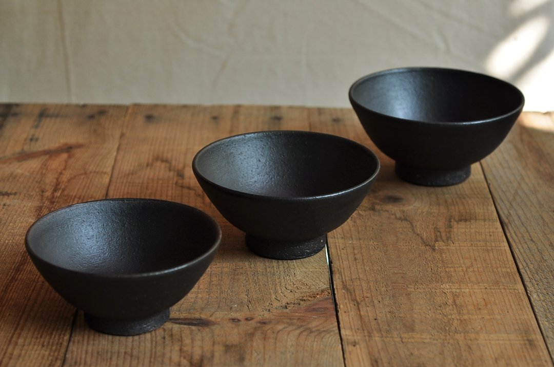 Rice bowl / black / large - 碗 - 陶 黑色