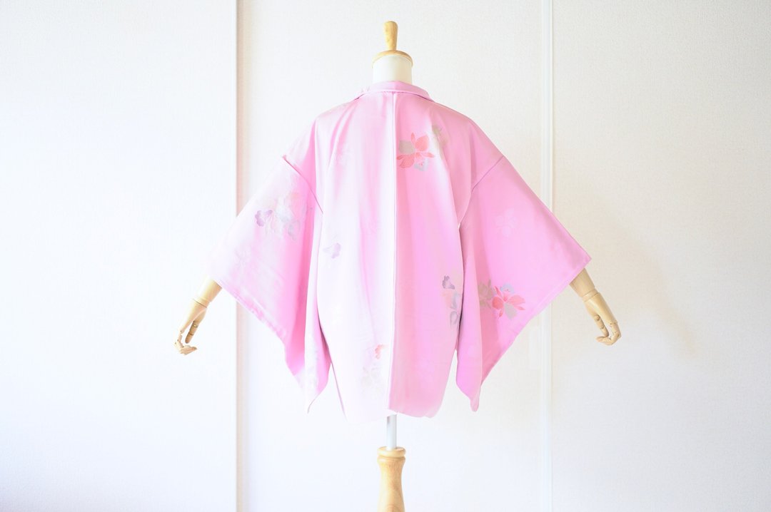 复古和服外套、羽织、日式和服 /4542 - 女装休闲/机能外套 - 丝．绢 粉红色