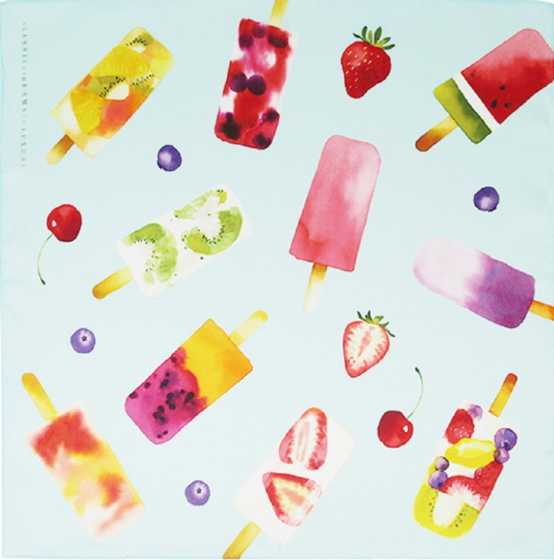 handkerchief【ICE POP】 - 手帕/方巾 - 棉 蓝色