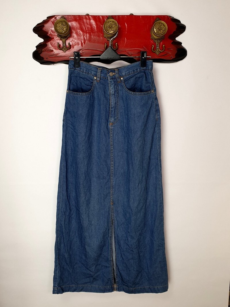 小龟葛葛-轻薄丹宁古着裙 - 裙子 - 棉．麻 