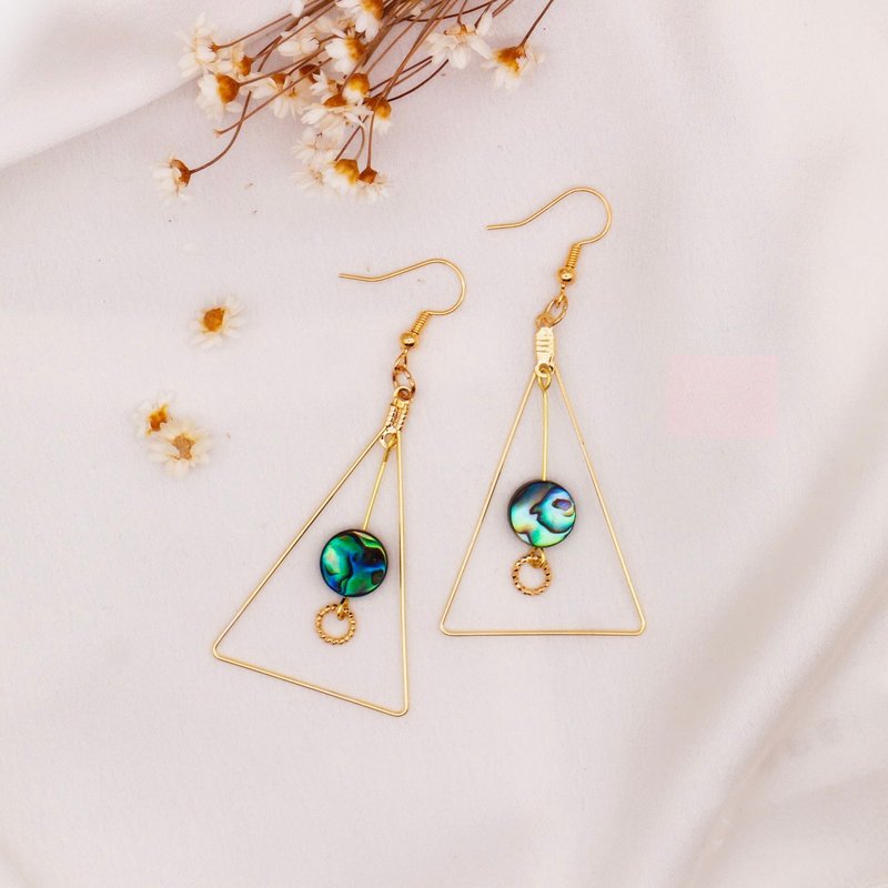 冬季限定耳勾 | 极光三角琴 | 琴声悦耳 极光舞动 |可改耳夹 - 耳环/耳夹 - 银 