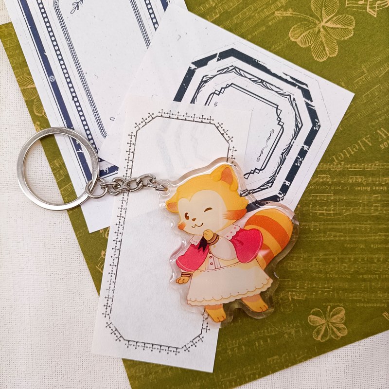 PP641_可愛浣熊E/晶透吊飾 - 钥匙链/钥匙包 - 塑料 多色