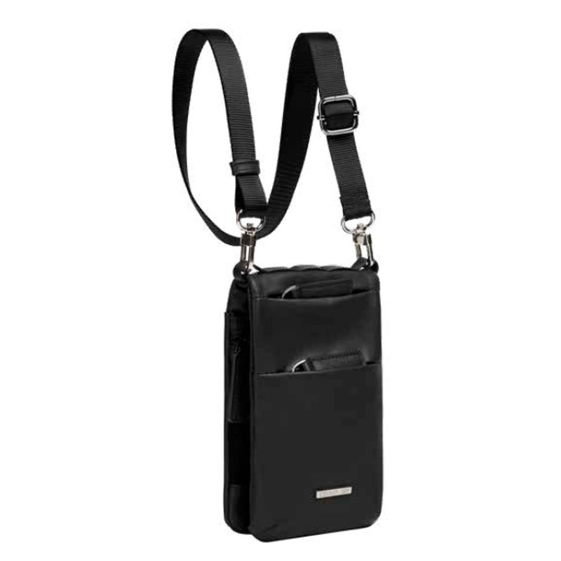 CERRUTI 1881 限量2折 意大利顶级小牛皮手机包 全新专柜展示品 - 侧背包/斜挎包 - 真皮 黑色