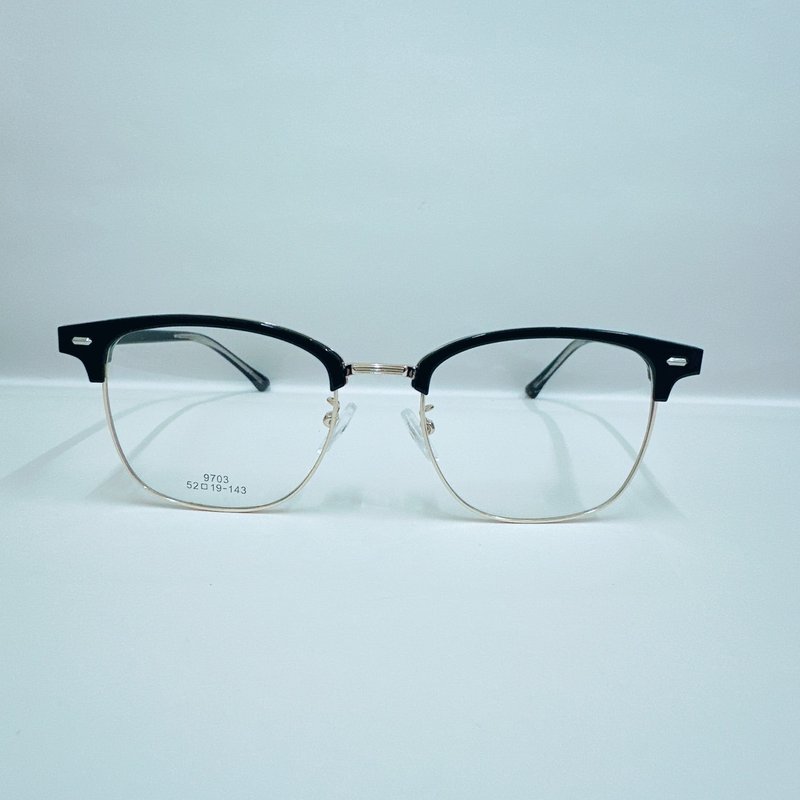 站内最高等级UV420滤蓝光0度眼镜│眉架合金个性修脸系列9703-C1 - 眼镜/眼镜框 - 其他金属 金色