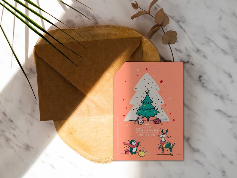 还好有你【CM18048】洛可可草莓WELKIN手创明信片含信封圣诞卡片 - 卡片/明信片 - 纸 