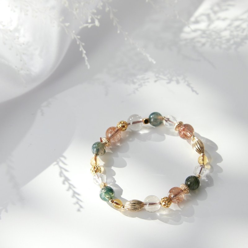 l 一千零一夜 l 水草玛瑙 铜发晶 银发晶 白水晶 水晶手串 贵人 - 手链/手环 - 水晶 咖啡色