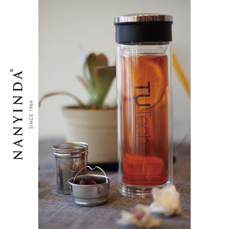 【NANYINDA】双层玻璃瓶420ml - 水瓶/水壶 - 玻璃 透明