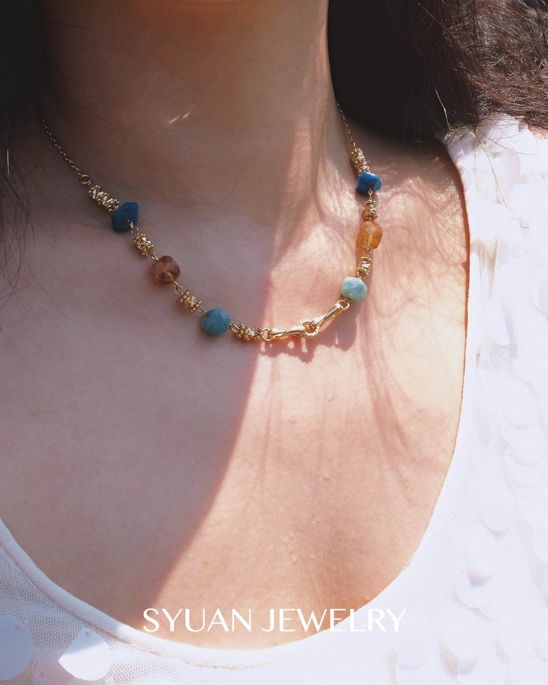 Manaola 夏日能量天然宝石项链 18K 生日 情人节礼物 - 项链 - 其他金属 
