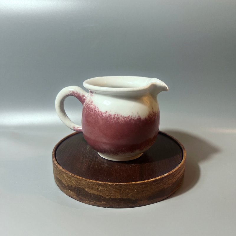 温润白釉铜红正把茶海 / 白釉公道杯 / 小平凡手作 - 茶具/茶杯 - 陶 