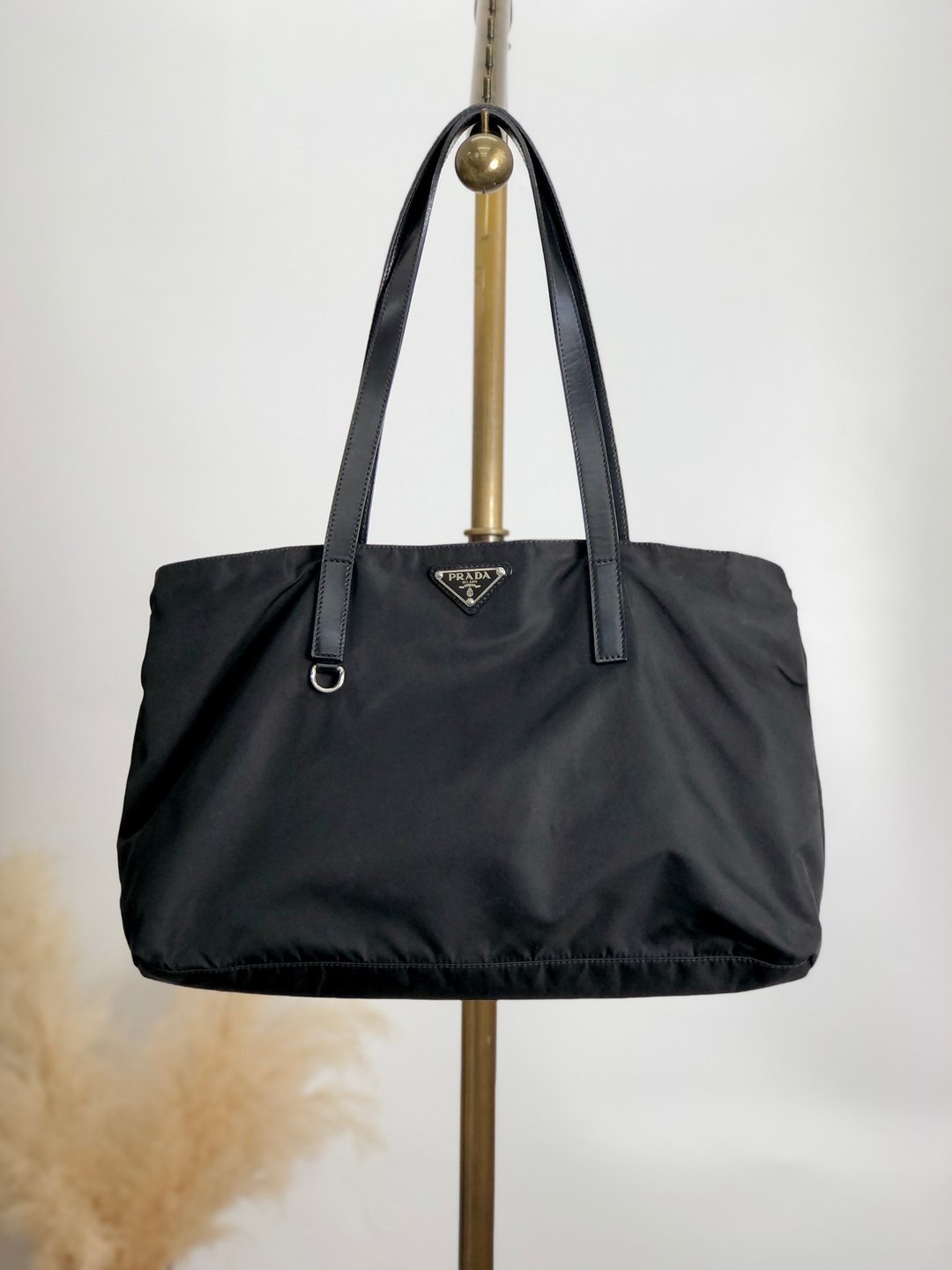 【 日本直送 名牌中古包 】PRADA 普拉达 托特包 黑色 三角标志 尼龙 vintage 古着 sub6jt - 手提包/手提袋 - 尼龙 黑色