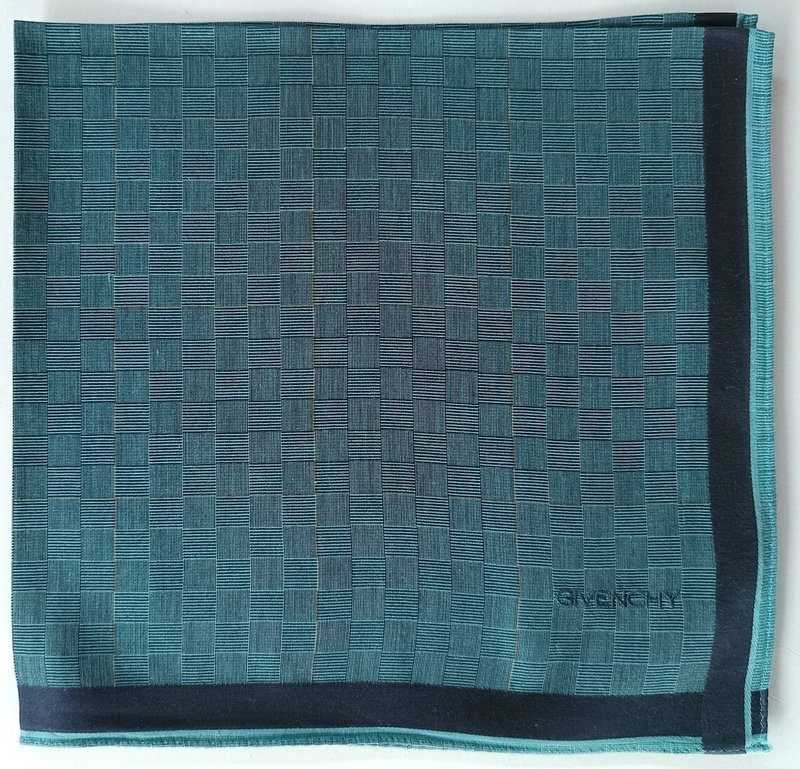 Givenchy 复古手帕绿色口袋方巾 19 x 18.5 英寸 - 手帕/方巾 - 棉．麻 绿色