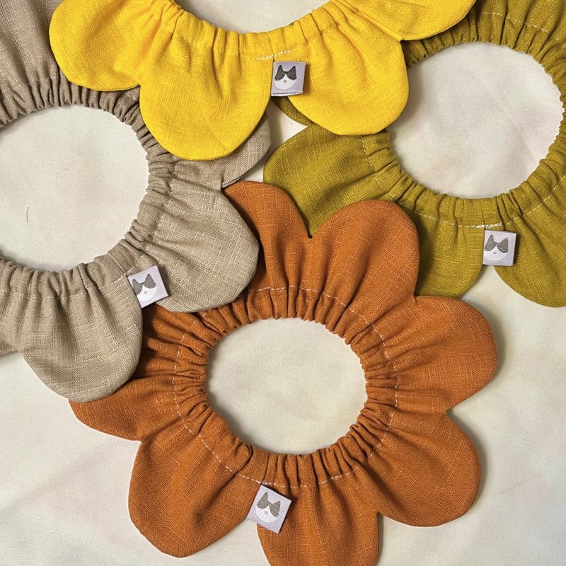 阿幻家 大肠花圈-纯色暖暖 手工特制宠物项圈 - 项圈/牵绳 - 棉．麻 多色