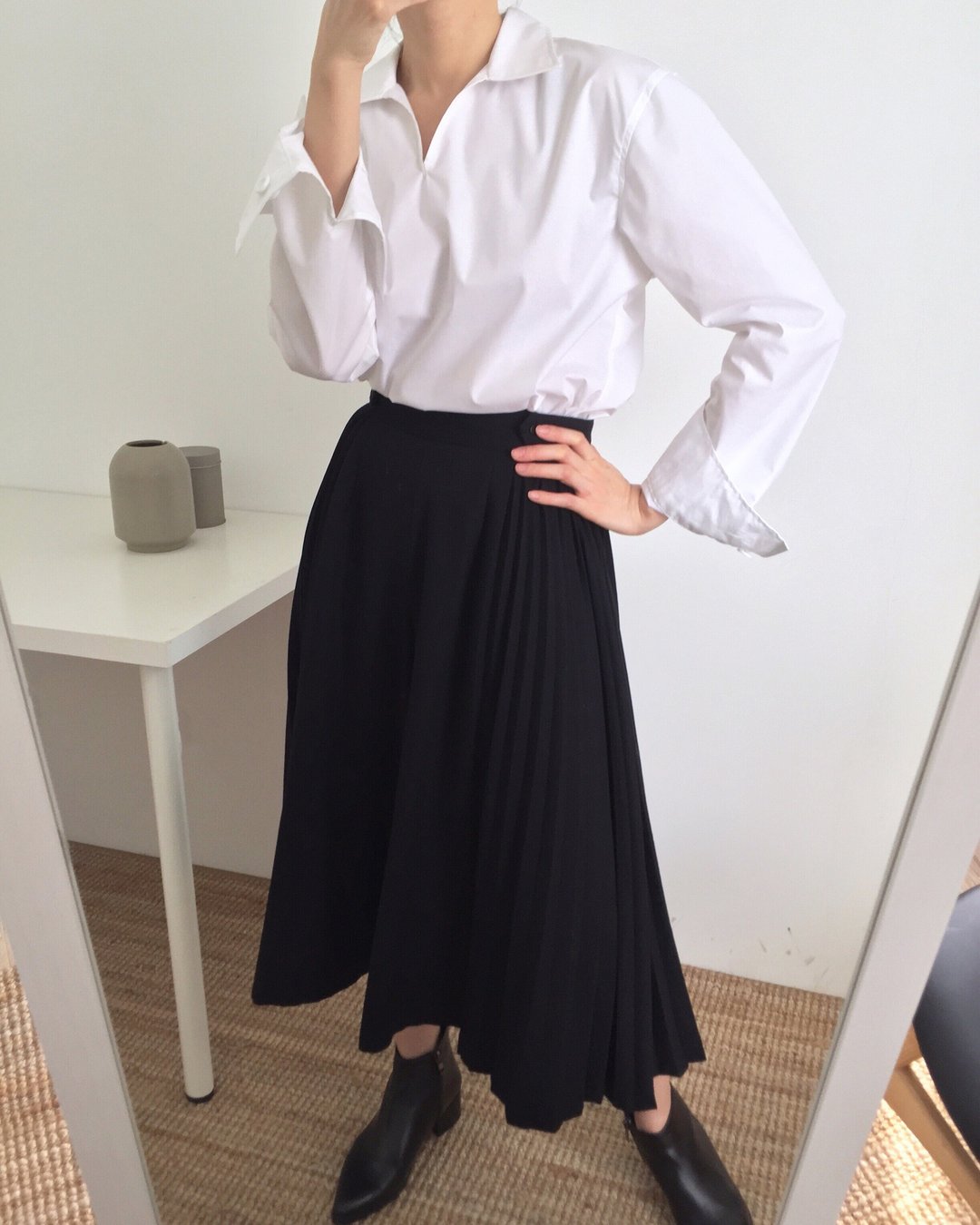 PHAEDRA CULOTTES  *JAPANESE VINTAGE - 女装长裤 - 羊毛 黑色