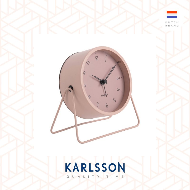 荷兰Karlsson, Alarm clock Stark faded pink(带小夜灯功能) - 时钟/闹钟 - 其他金属 粉红色