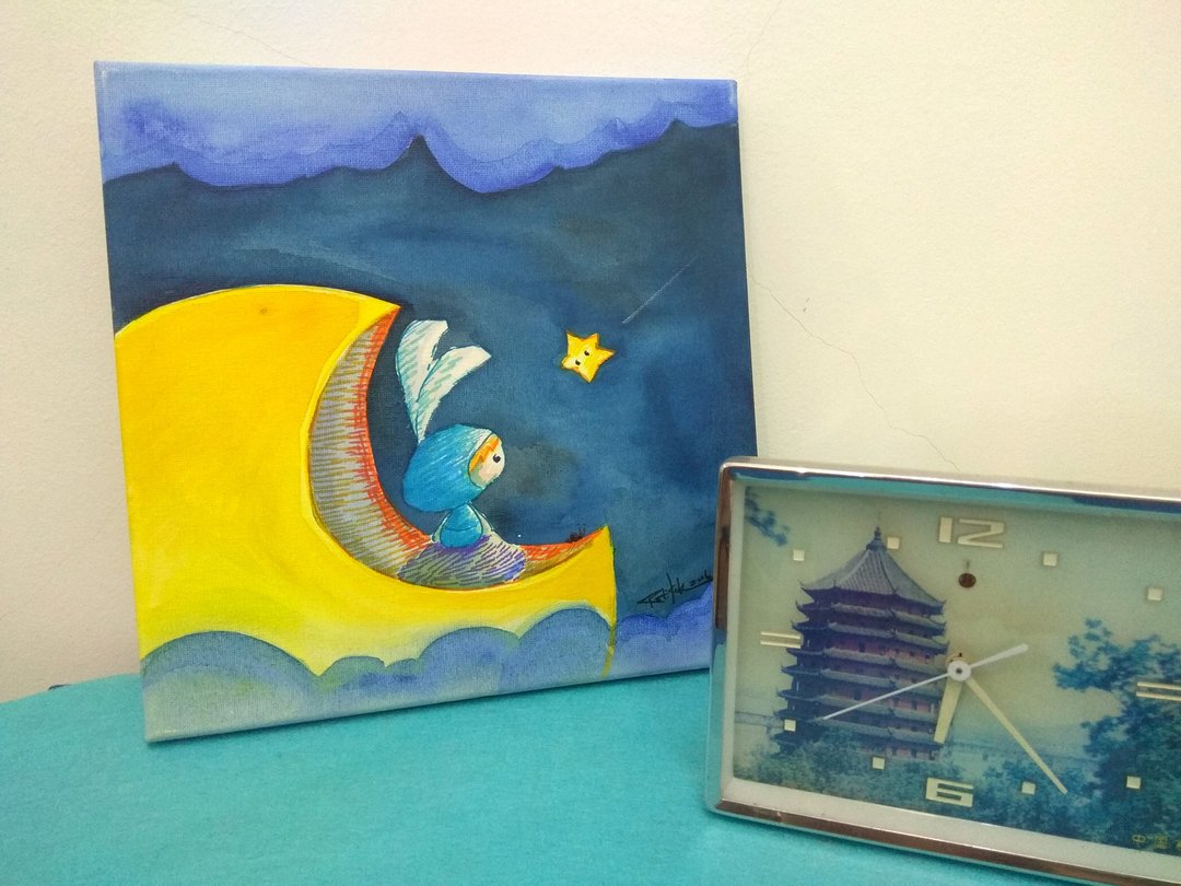 Nice To Meet You, Little Star, Acrylic on Canvas (no framing) - 摆饰 - 棉 