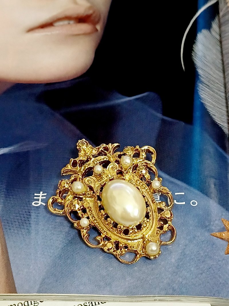 vintage jewelry  M Jent 维多利亚风格 雅致 别针 胸针 - 胸针 - 其他金属 