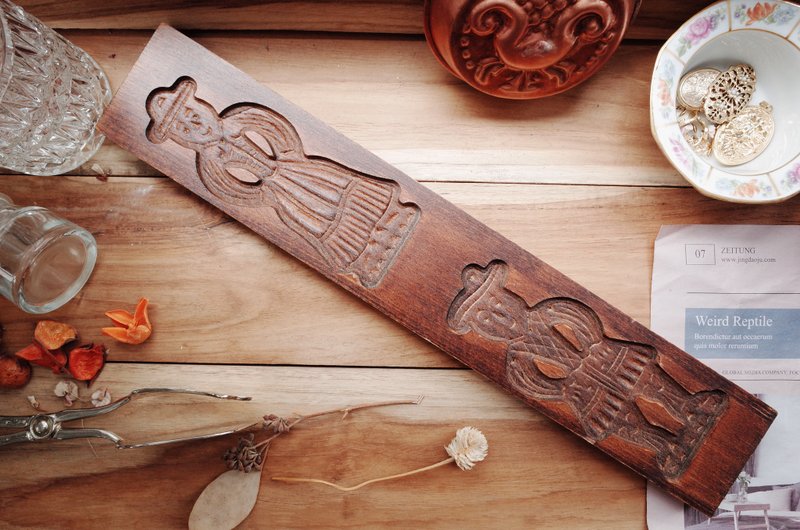 稀有件老荷兰实木古董饼干模/糕点模/果冻模 - 美食 - 木头 咖啡色