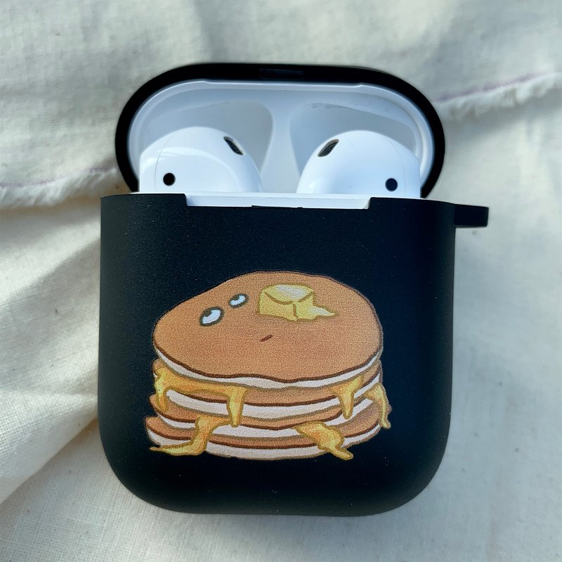 眼神死的松饼 黑色磨砂软壳 AirPods 耳机保护套 耳机壳 - 耳机 - 橡胶 黑色