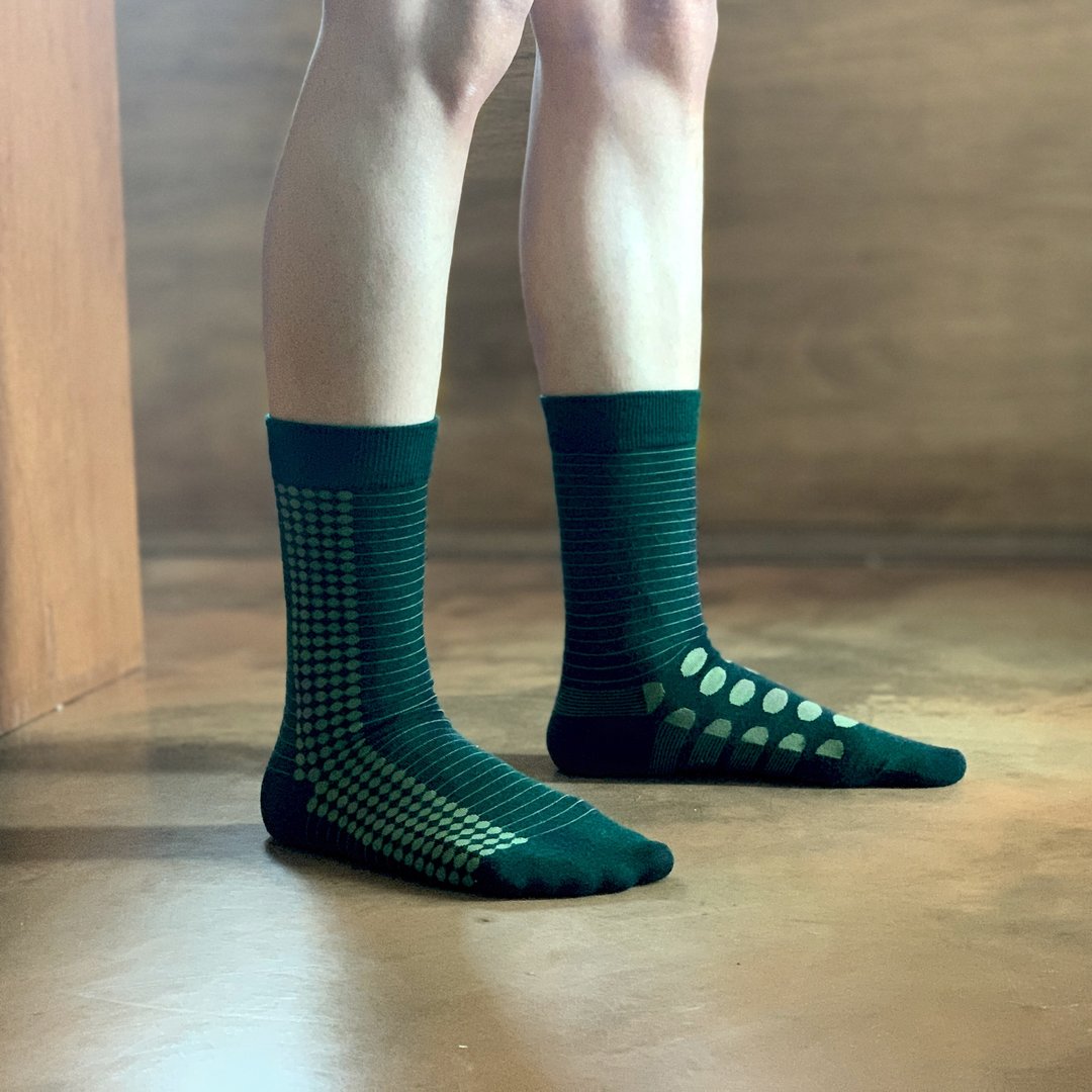 deep_moss / wool / irregular / socks - 袜子 - 羊毛 绿色
