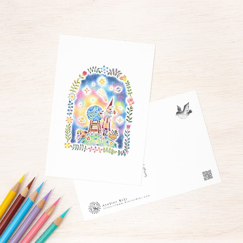 5张组。宛如绘本。明信片“星光制造”PC-332 - 卡片/明信片 - 纸 蓝色