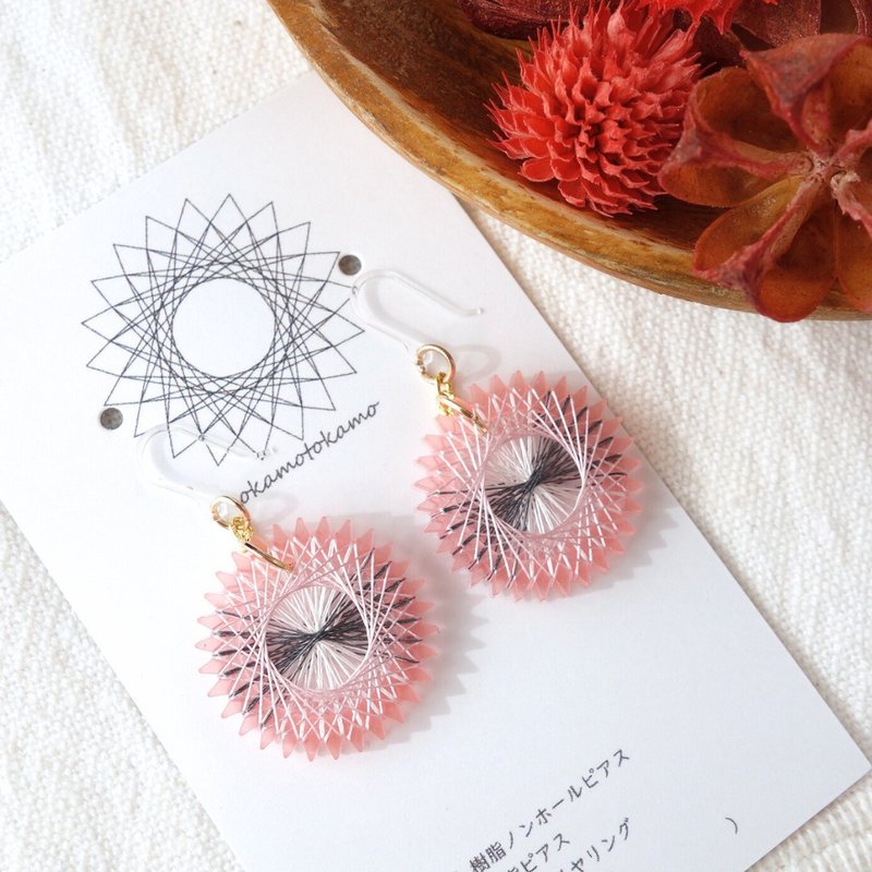 野莓耳环 / 耳饰 / 蚕丝线 / 包邮 - 耳环/耳夹 - 丝．绢 粉红色