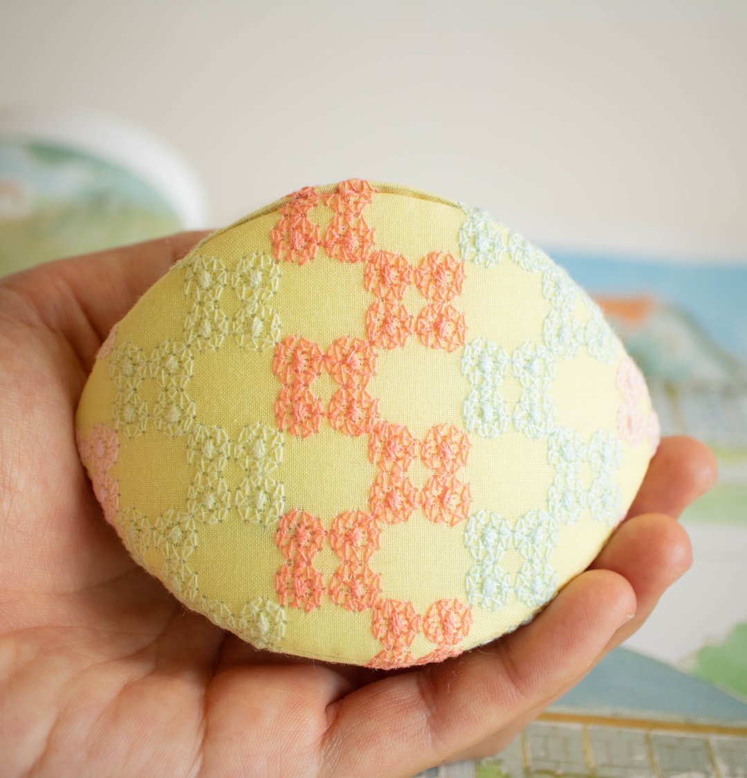 Colorful lace coin purse. Birthday gift. Handmade bag in Japanese style. - 零钱包 - 棉 黄色