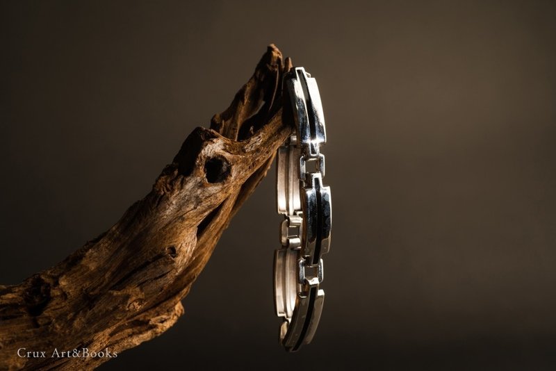 【CRUXART】西洋首饰珠宝-轻奢小品-现代主义珐琅纯银手环-欧洲 - 手链/手环 - 纯银 银色