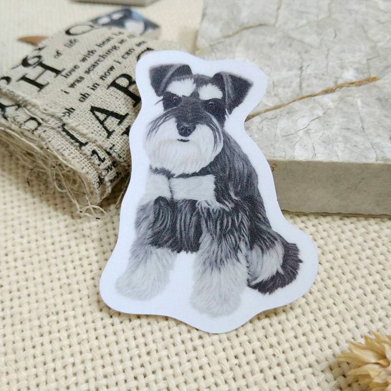 雪纳瑞-防水贴纸(1入)-雨晴 - 贴纸 - 防水材质 